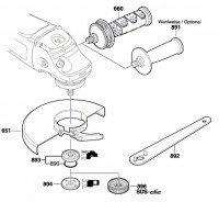 Bosch 3 601 H56 500 Gws 26-230 Jbv Angle Grinder 230 V / Eu Spare Parts